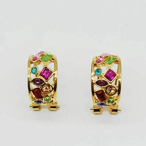 Crystal Hoop Earrings 18K Plated Jewelry for Women