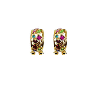 Crystal Hoop Earrings 18K Plated Jewelry for Women