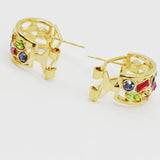 Crystal Hoop Earrings 18K Plated Jewelry for Women