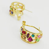 Crystal Hoop Earrings 18K Plated Jewelry for Women