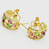 Crystal Hoop Earrings 18K Plated Jewelry for Women