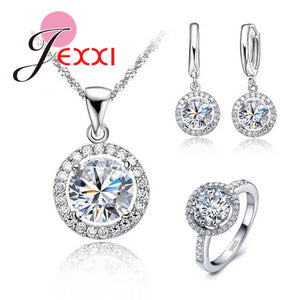 925 Silver Zircon Bridal Jewelry Set