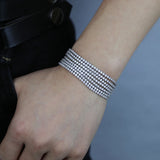 Cz Tennis Chain Bracelet Silver Plated Party Bracelet Jewelry Women