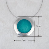 Gray Enamel Pendant Necklace for Women