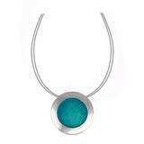 Gray Enamel Pendant Necklace for Women