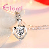 Pave Crystal Pendant Necklace Casual Style Women Girl Fashion Jewelry