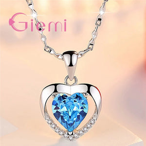Pave Crystal Pendant Necklace Casual Style Women Girl Fashion Jewelry