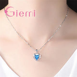 Pave Crystal Pendant Necklace Casual Style Women Girl Fashion Jewelry