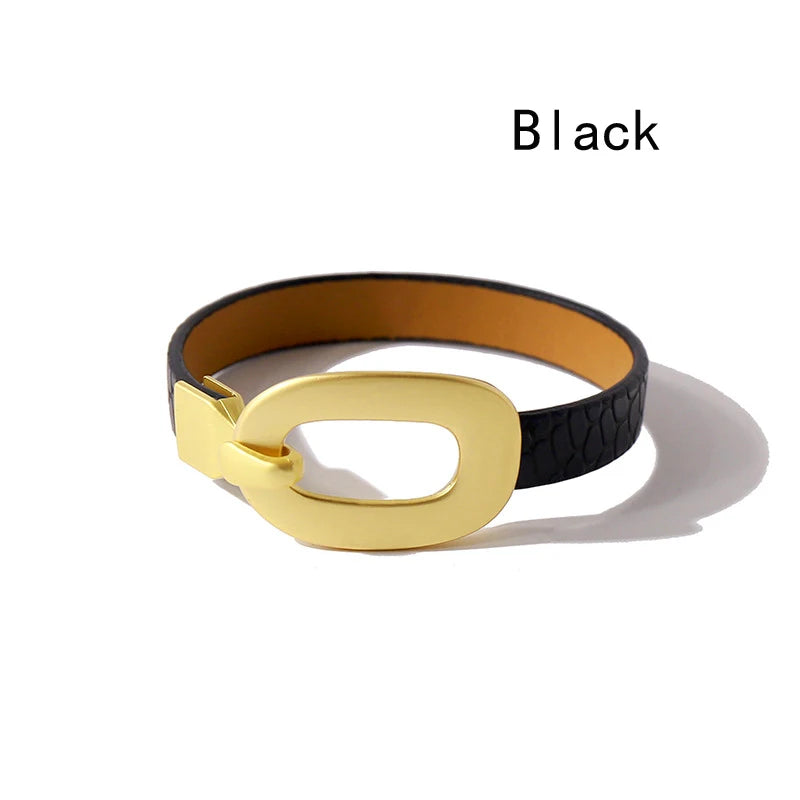 Leopard Pattern PU Leather Bracelets Bangle For Women
