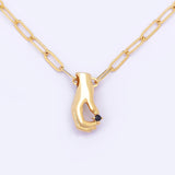 Hamsa Hand Zircon Necklace Women Pendant Chain Jewelry Gift