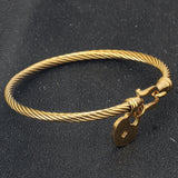 Heart Lock Love Jewelry Cuff Bracelets 316L Stainless Steel Bracelets For Women