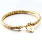 Heart Lock Love Jewelry Cuff Bracelets 316L Stainless Steel Bracelets For Women