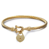 Heart Lock Love Jewelry Cuff Bracelets 316L Stainless Steel Bracelets For Women