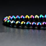 Multicolor Hematite Magnetic Necklace Round Beads Nature Stone Jewelry
