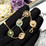 Double Sided Star Bracelet Charm Chain - Women's Jewelry