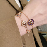 Double Sided Star Bracelet Charm Chain - Women's Jewelry
