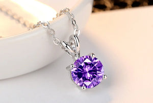 Gemstone Moissanite Pendant Necklace Silver Gift For Woman