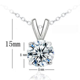 Gemstone Moissanite Pendant Necklace Silver Gift For Woman