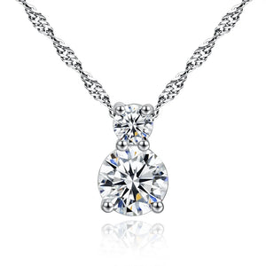 Natural Gemstones Moissanite Zirconia Silver Pendant Necklace