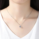 Gemstone Moissanite Pendant Necklace Silver Gift For Woman