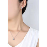 Natural Gemstones Moissanite Zirconia Silver Pendant Necklace