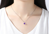 Gemstone Moissanite Pendant Necklace Silver Gift For Woman