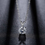 Gemstone Moissanite Pendant Necklace Silver Gift For Woman