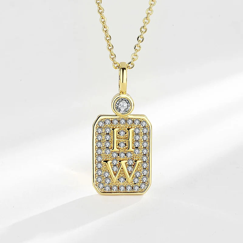 CZ Zirconia Name Pendant Necklace for Women