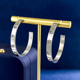 Female European American Screw Earrings Full Drill Party Gift