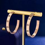 Female European American Screw Earrings Full Drill Party Gift