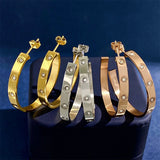 Female European American Screw Earrings Full Drill Party Gift