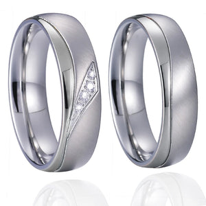 Stainless Steel Wedding Rings Set for Men and Women