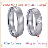 Stainless Steel Wedding Rings Set for Men and Women