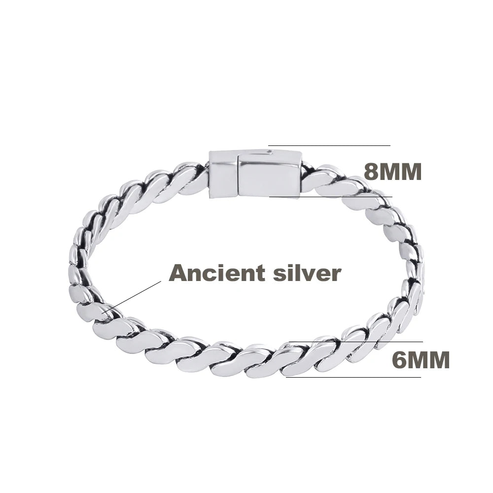 Ancient Silver Motorcycle Chain Bracelet Buddha Bracelet Jewelry Punk