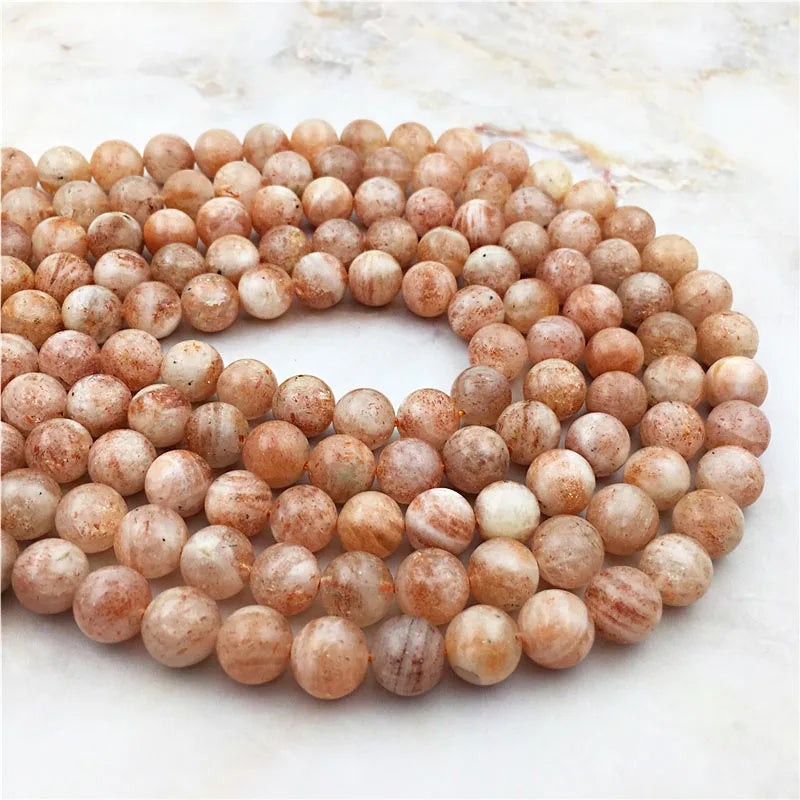 Natural 6 8 10mm Golden Sun Crystal Beads Stone Hematite DIY Jewelry