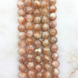 Natural 6 8 10mm Golden Sun Crystal Beads Stone Hematite DIY Jewelry