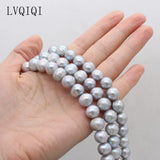 Natural Grey Pearl Beads Round Loose Pearls DIY Jewelry Making