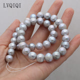 Natural Grey Pearl Beads Round Loose Pearls DIY Jewelry Making