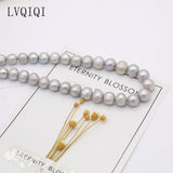 Natural Grey Pearl Beads Round Loose Pearls DIY Jewelry Making