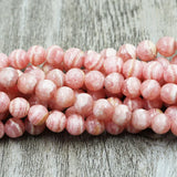 Natural Rhodochrosite Round Beads 3/4/5/6mm DIY Jewelry Making