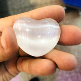 Selenite Heart Cat Eye Stone Mineral Reiki Chakra Healing 35mm 50mm 60mm