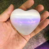 Selenite Heart Cat Eye Stone Mineral Reiki Chakra Healing 35mm 50mm 60mm
