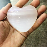 Selenite Heart Cat Eye Stone Mineral Reiki Chakra Healing 35mm 50mm 60mm