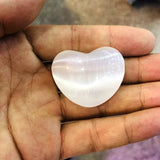 Selenite Heart Cat Eye Stone Mineral Reiki Chakra Healing 35mm 50mm 60mm
