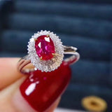 Natural Ruby Ring Gemstone Wedding Engagement Ring for Women