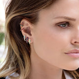 Monacon Vintage Buckle Earrings Micro Mosaic Green AAA+ Zircon Snake Earrings