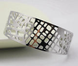 Hollow Out Cuff Bangle Bracelet Stainless Steel Charm
