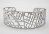 Hollow Out Cuff Bangle Bracelet Stainless Steel Charm