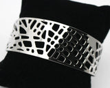 Hollow Out Cuff Bangle Bracelet Stainless Steel Charm