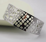 Hollow Out Cuff Bangle Bracelet Stainless Steel Charm